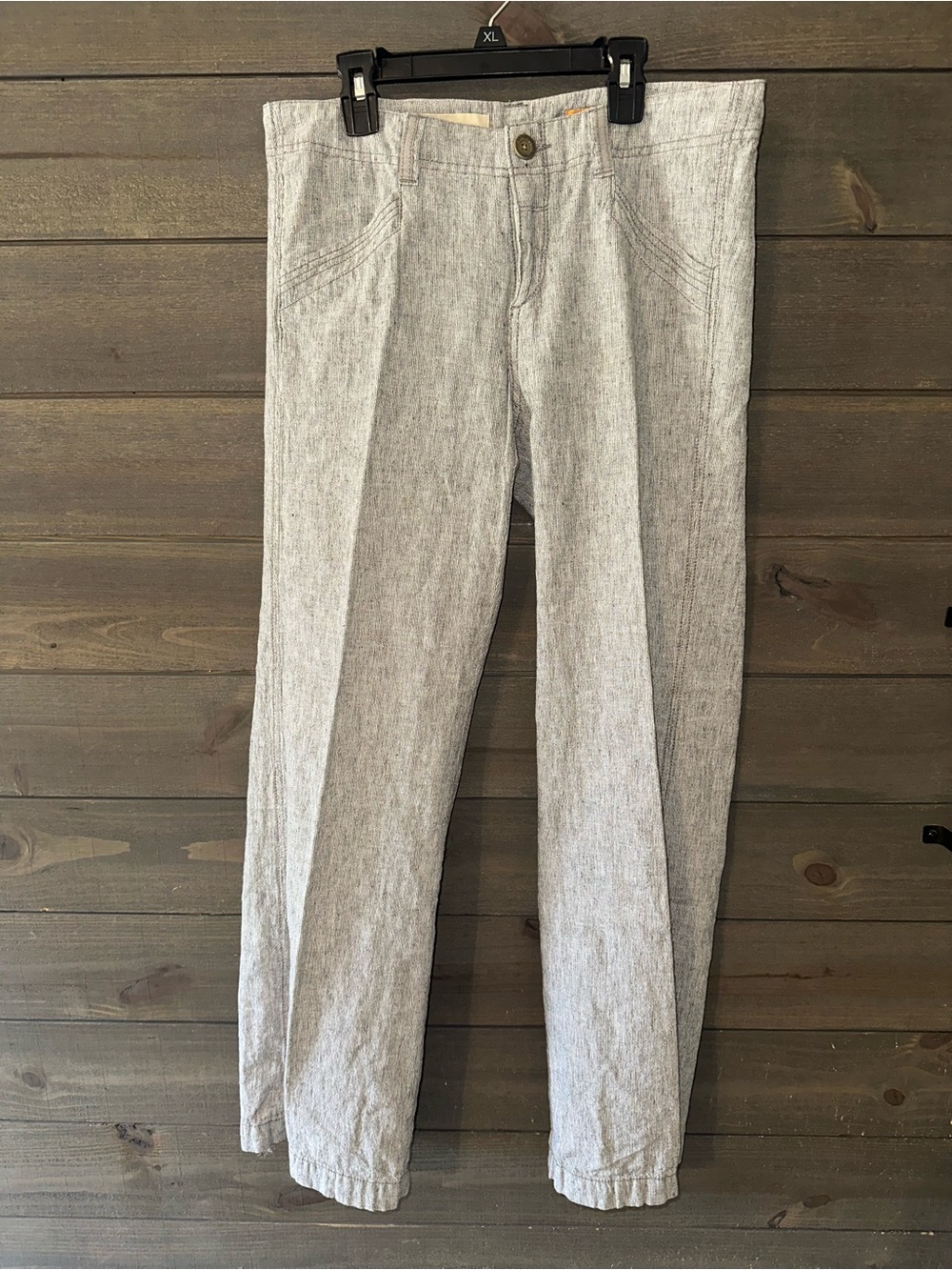 Pilcro and the Letterpress Light Gray Linen-Blend Chinos